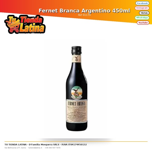 [01179] Fernet Branca Argentino 450ml