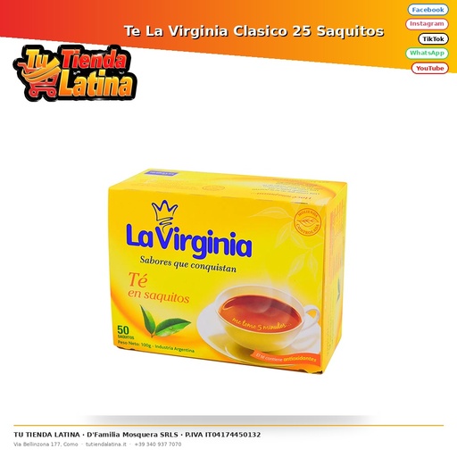 Te La Virginia Clasico 25 Saquitos