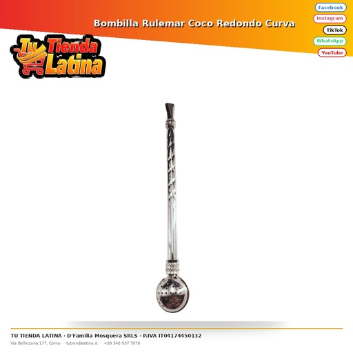 Bombilla Rulemar Coco Redondo Curva 