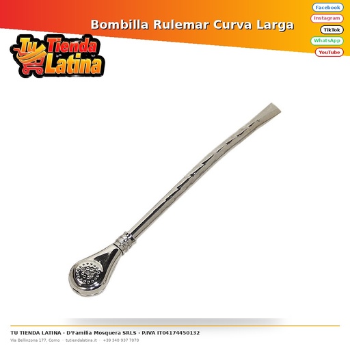 Bombilla Rulemar Curva Larga 