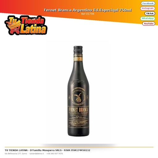 [01794] Fernet Branca Argentino Special Ed. 750ml