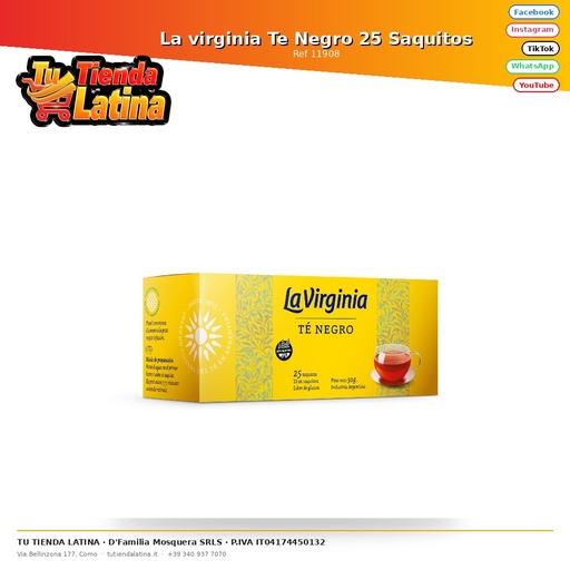 [11908] La virginia Te Negro 25 Saquitos
