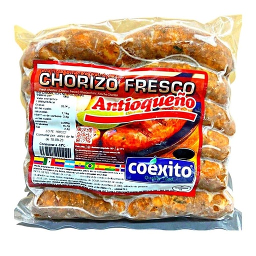 [CON00057] LARGE FROZEN ANTIOQUEÑO CHORIZO 500g COEXITO
