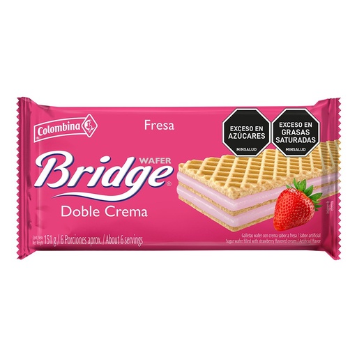 GALLETAS WAFER BRIDGE FRESA 151g